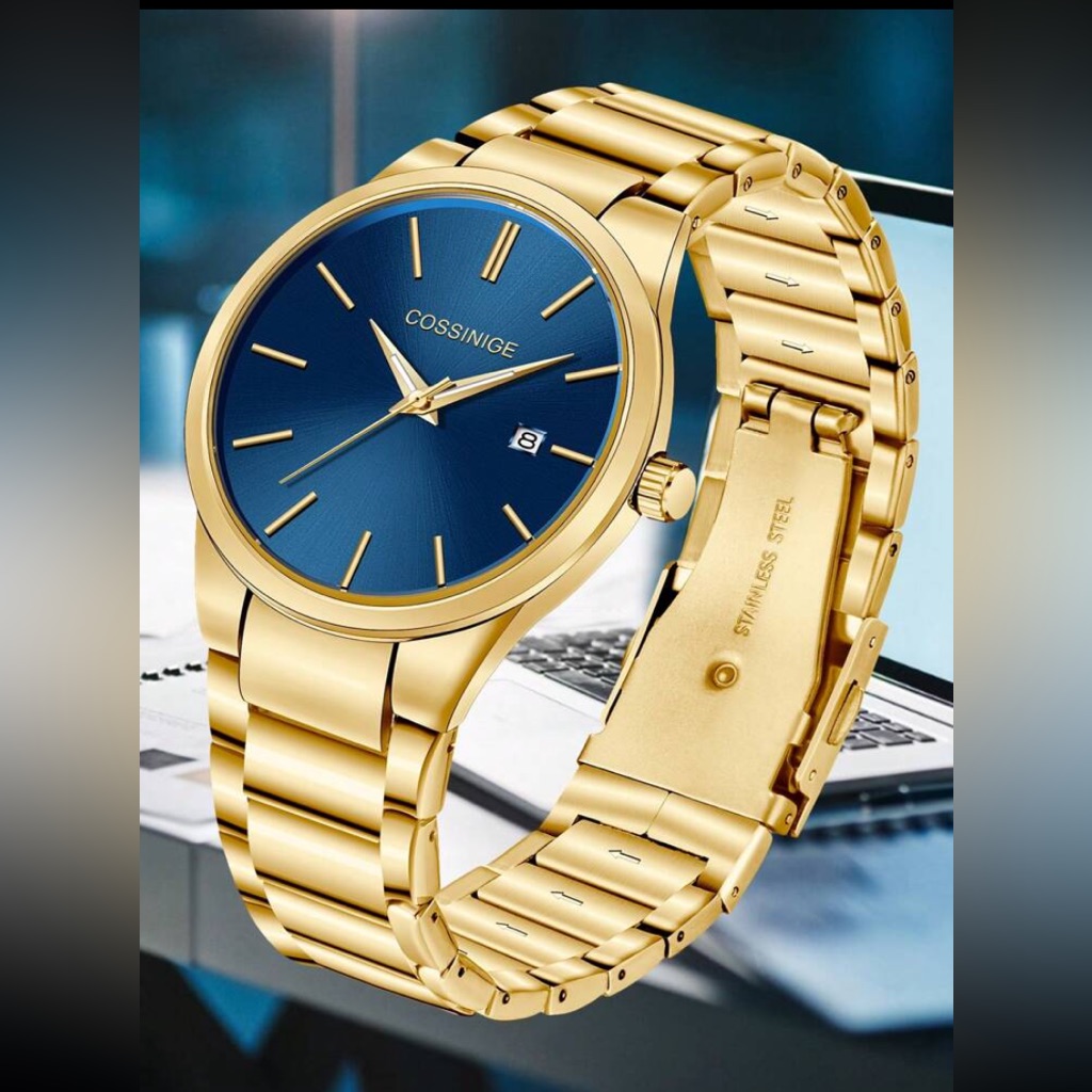 Mens Fashion Stainless Steel Band Watches Casual Simple